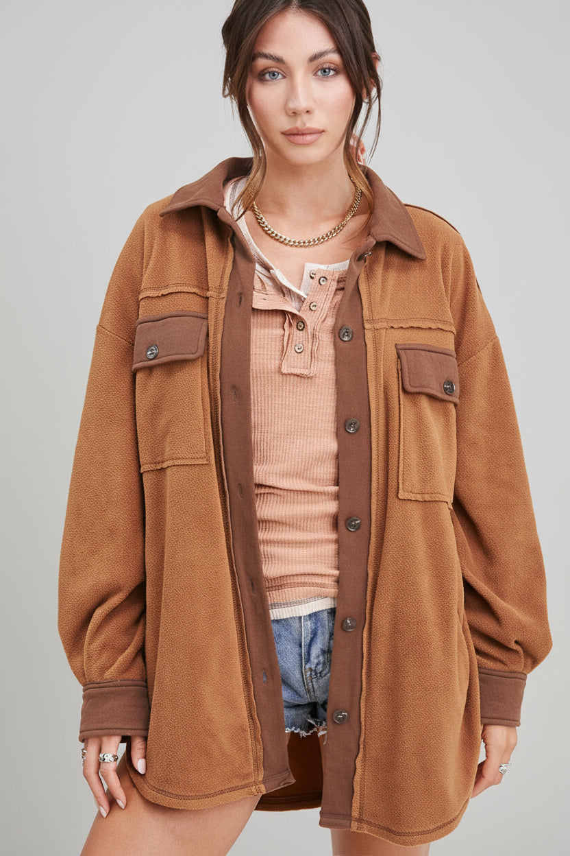 Mandy Soft Brushed Fleece Shacket