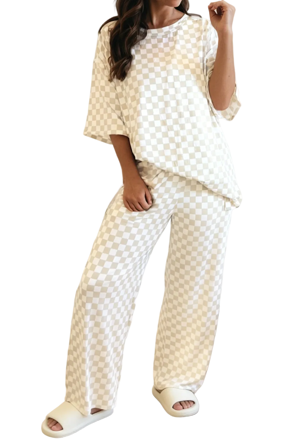 Bailey Checkered Two-Piece Lounge Set