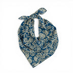 Floral Chiffon Square Scarf – Navy & Cream