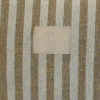 Striped Large Makeup Bag – Beige & Gold