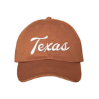 Texas Script Embroidered Baseball Hat