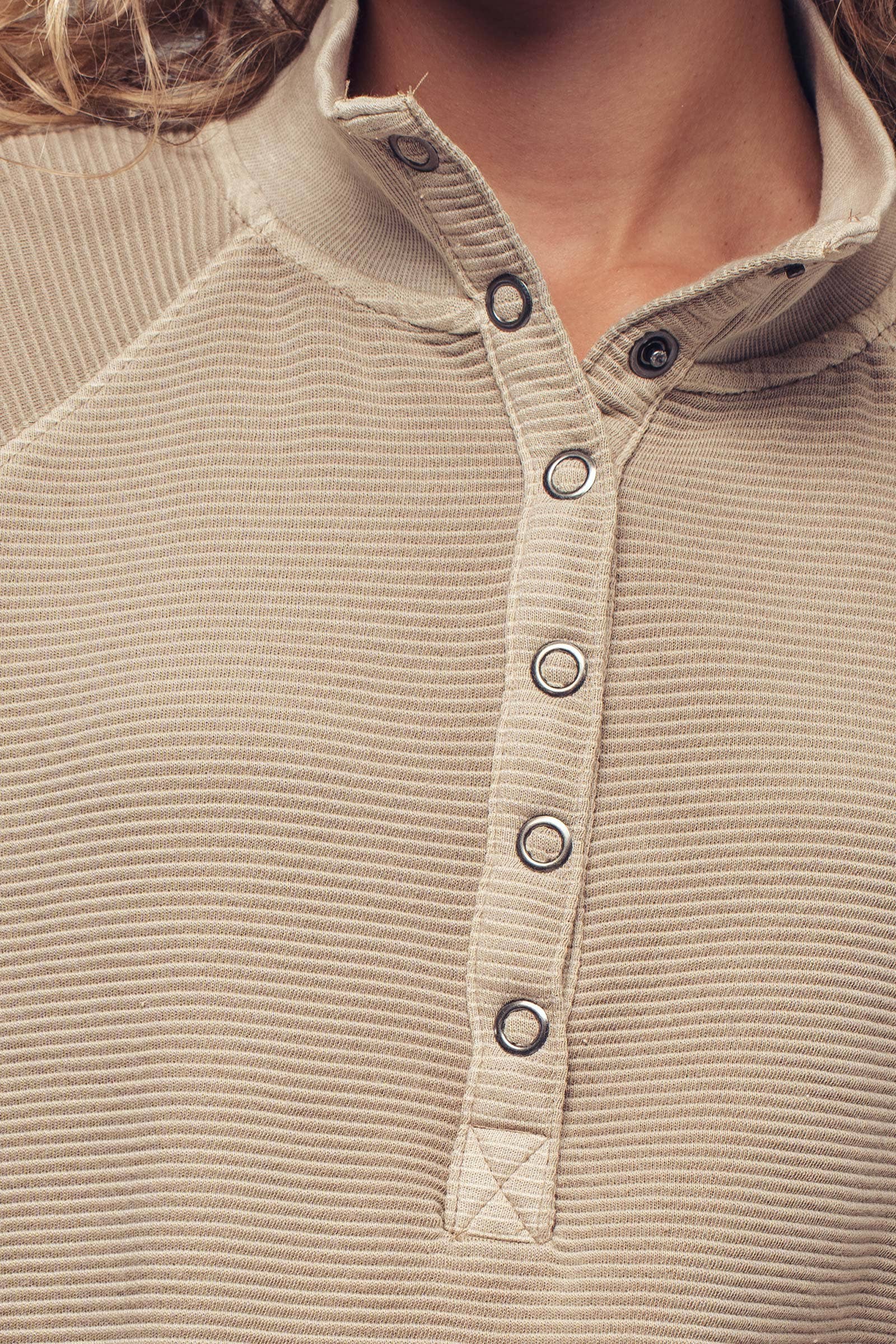 Faith Thermal Knit Henley Pullover