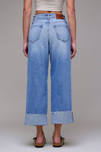 Brittney Cuffed High Rise Wide Leg Jeans