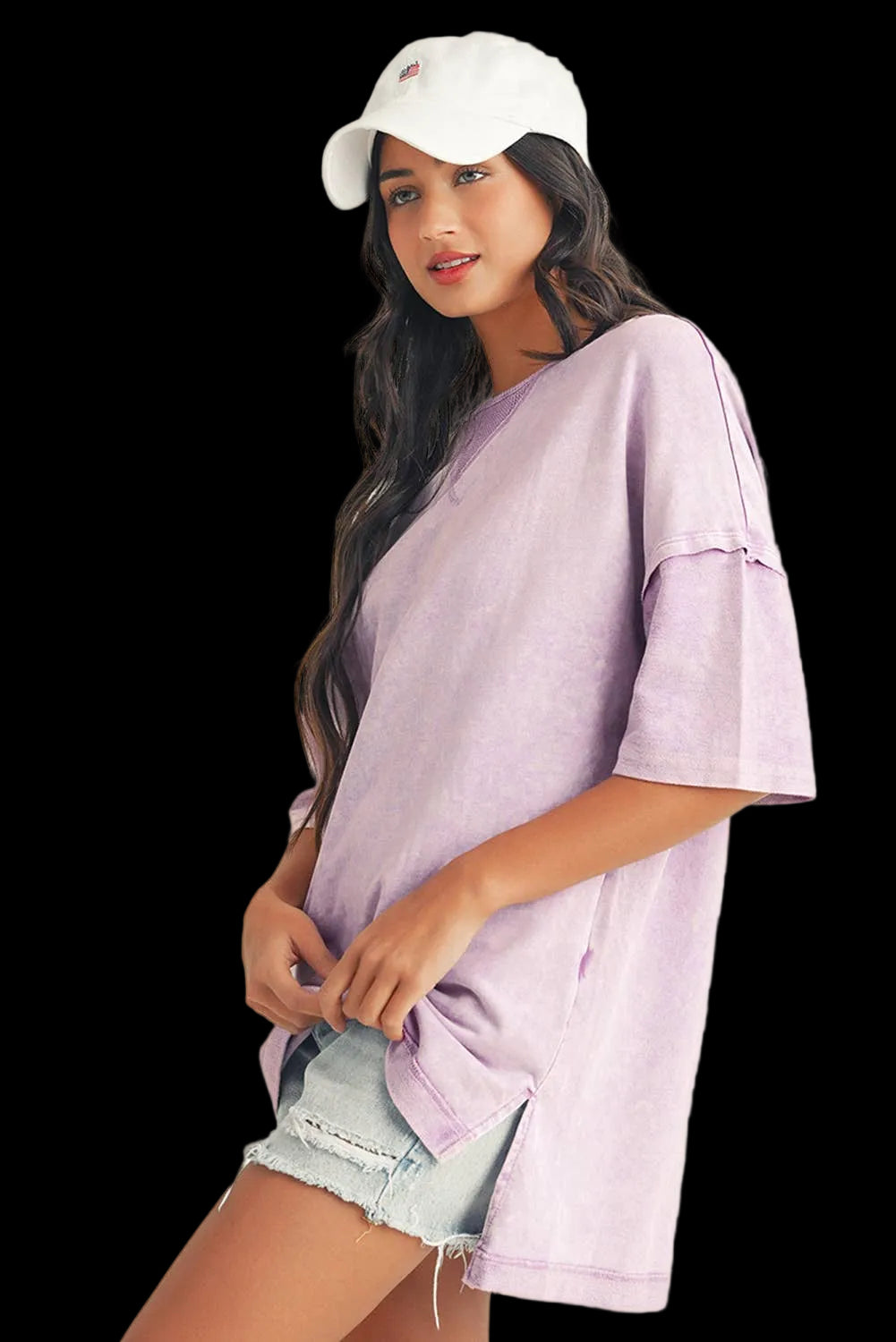 Mineral Wash Dropped Shoulder Oversized Tee