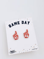 Custom Team Color Earrings | Foam Finger #1 Earrings