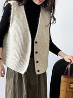 Loose Sleeveless Split-Joint V-Neck Vest Top