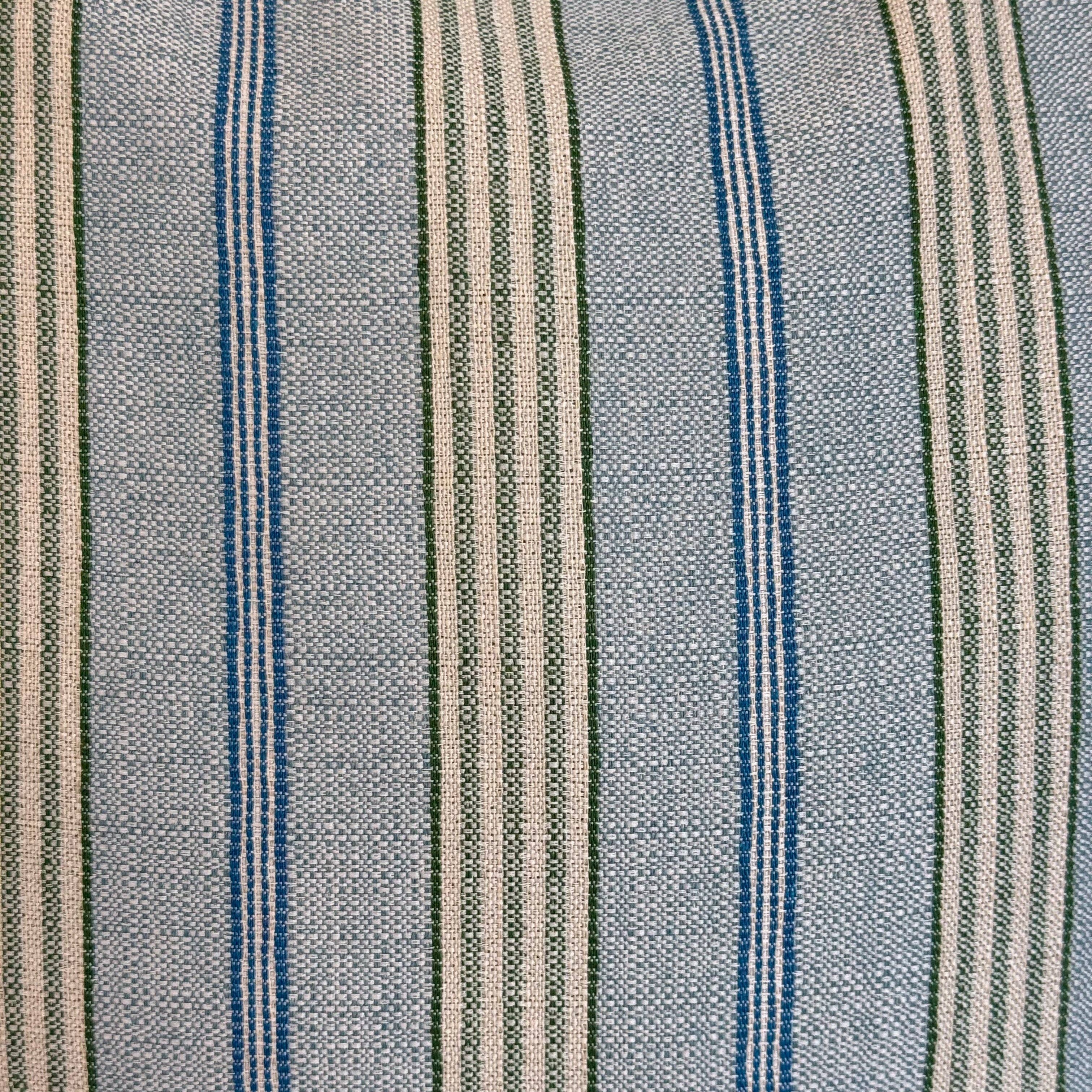 Striped Jacquard Large Makeup Bag – Blue & Green