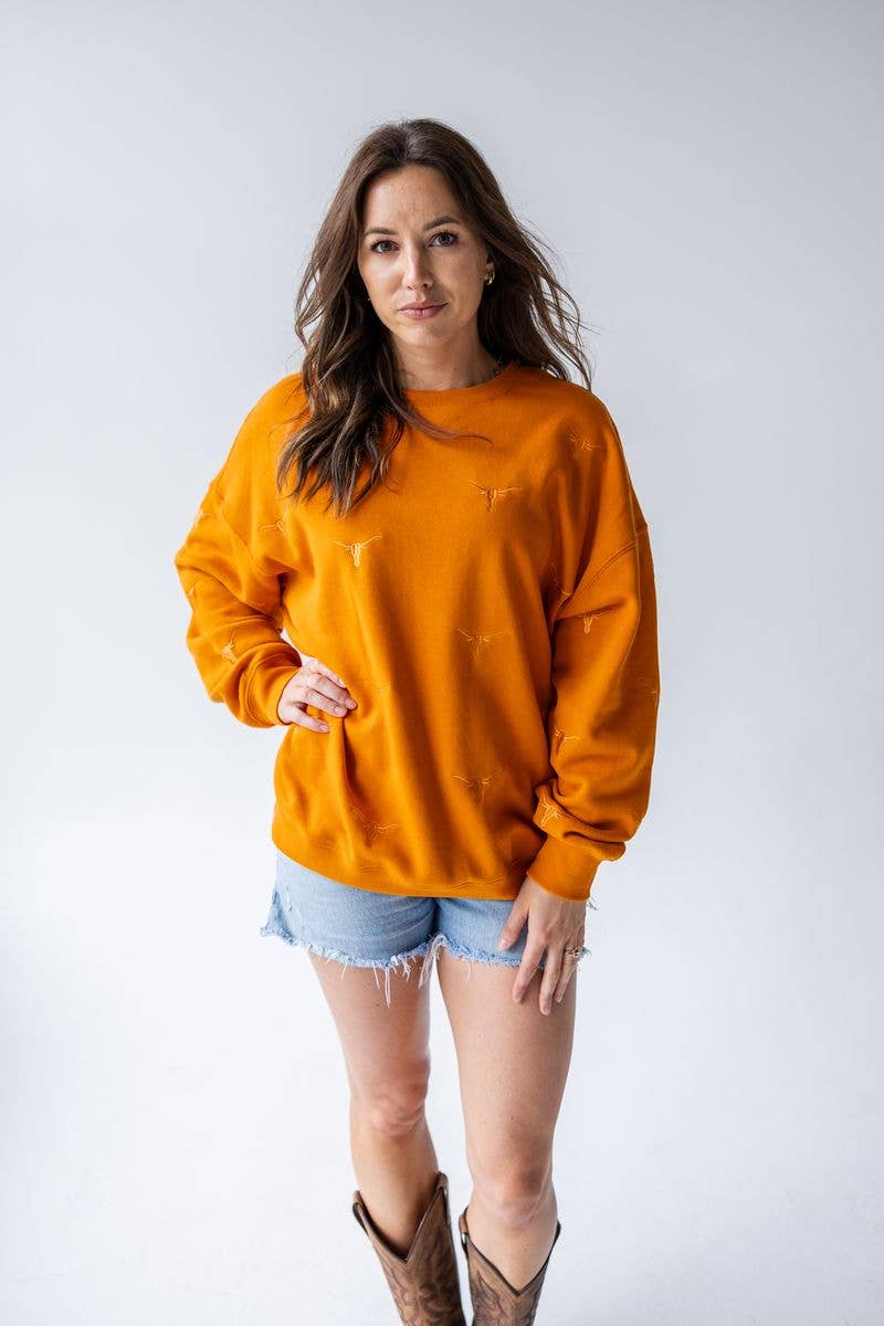Ava Texas Ritter Lantern Sleeve Crew