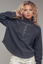 Faith Thermal Knit Henley Pullover