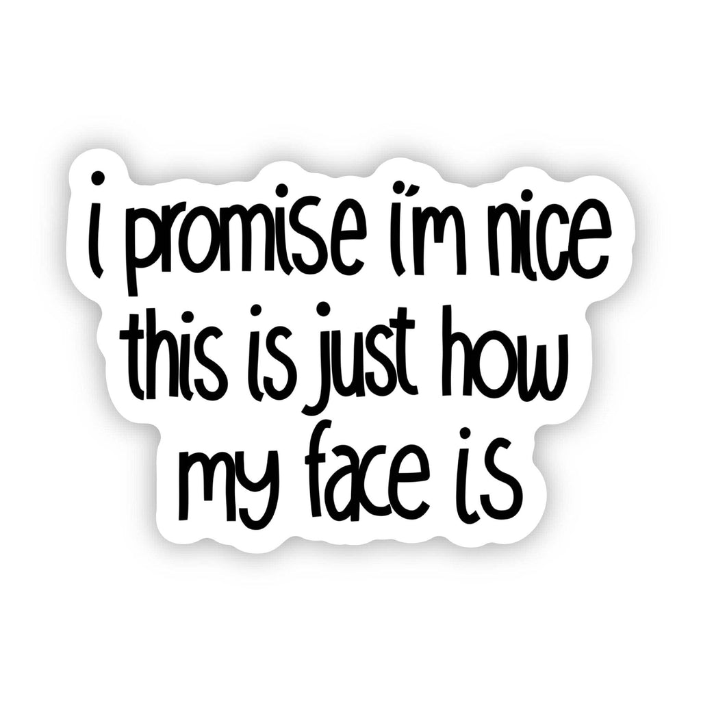 "I Promise I'm Nice This Is Just How My Face Is" Sticker