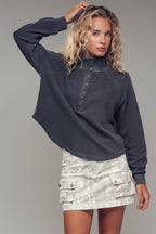 Faith Thermal Knit Henley Pullover