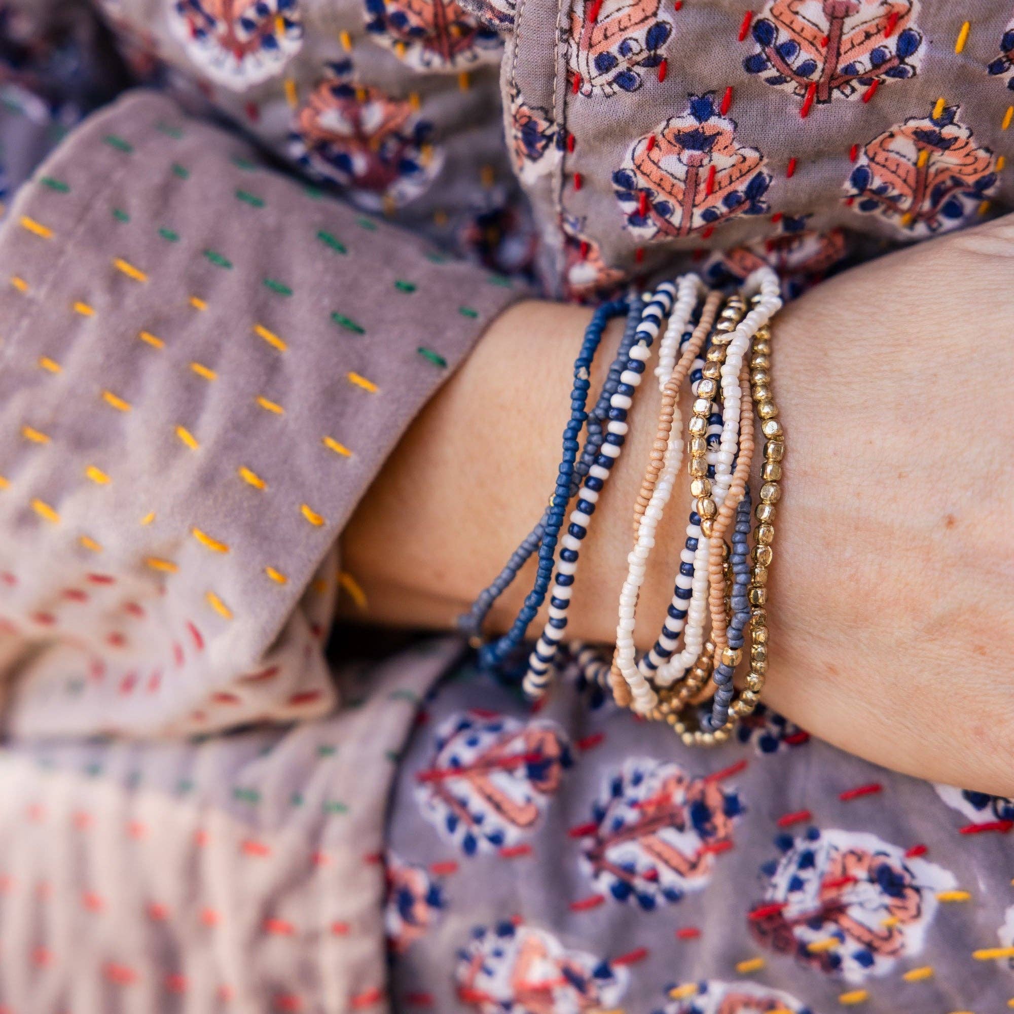 Coastal Blend Beaded Bracelet Set