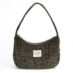 Herringbone Jacquard Shoulder Bag – Khaki & Black