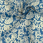 Floral Chiffon Square Scarf – Navy & Cream