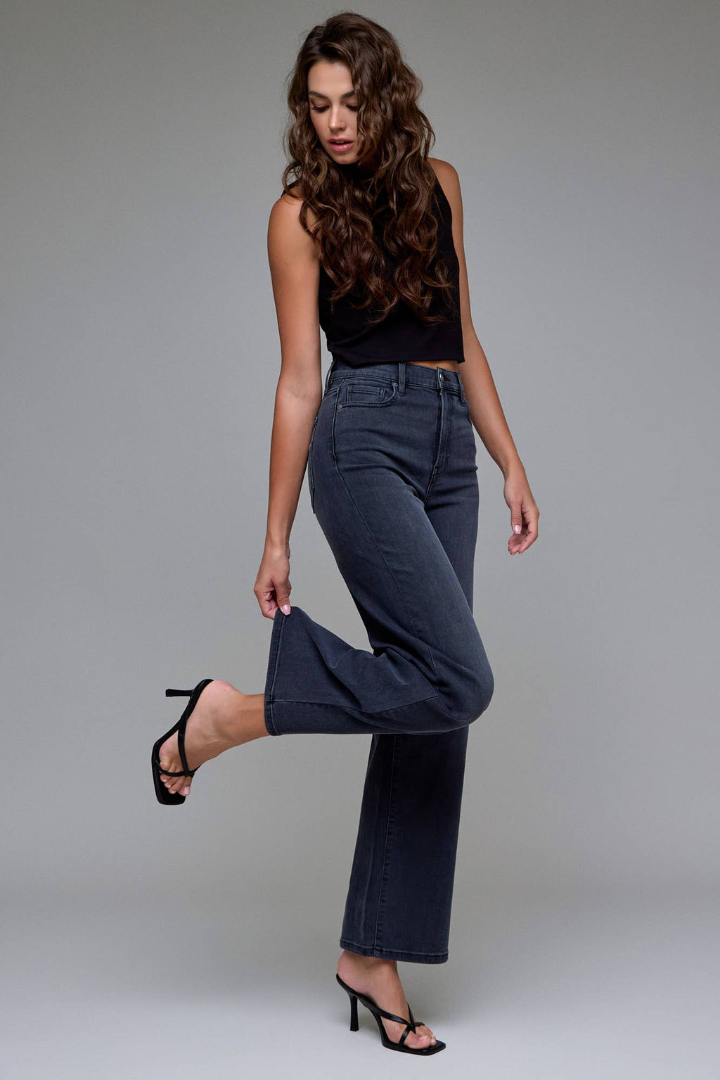 Lily Black High Rise Dad Jean