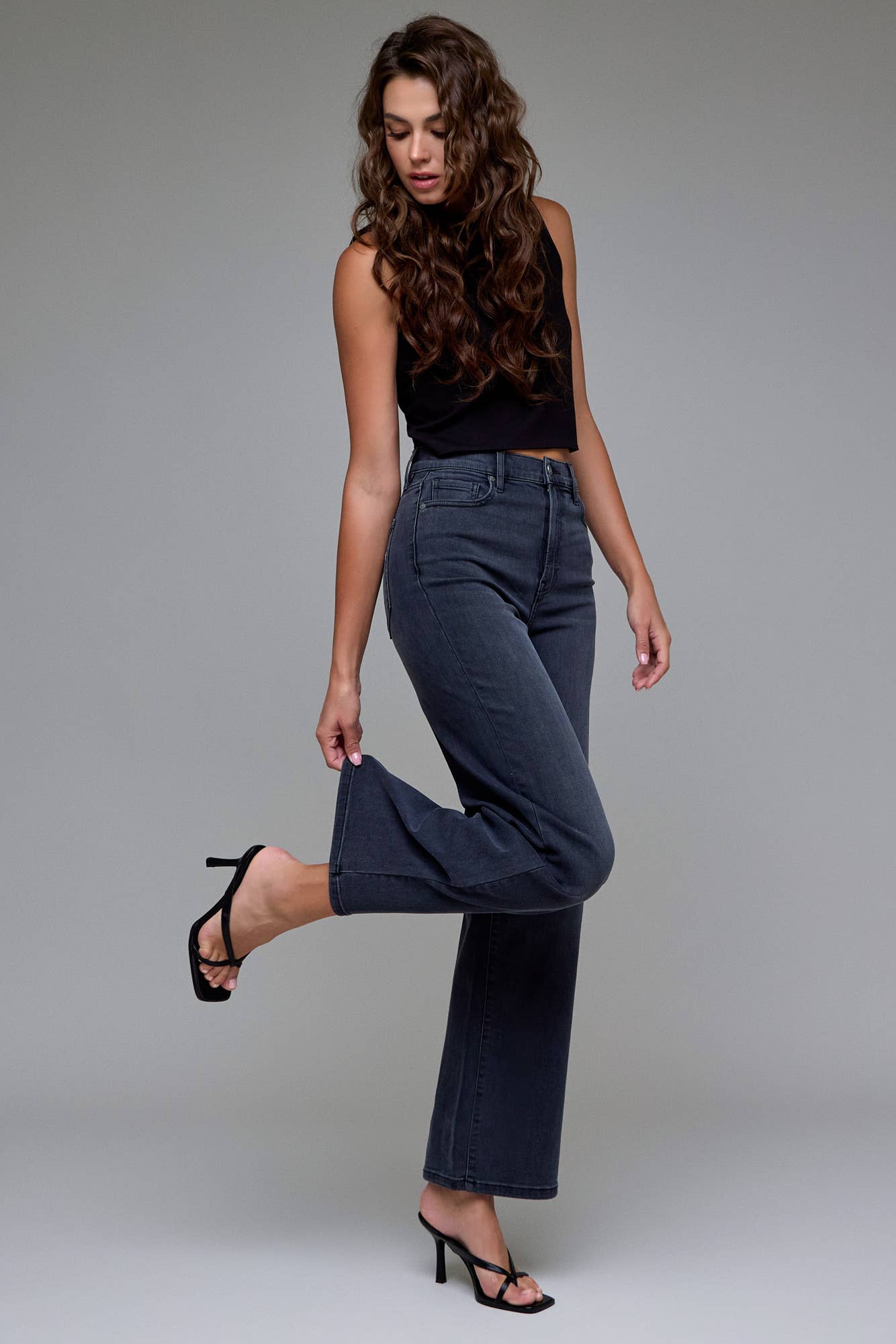 Lily Black High Rise Dad Jean