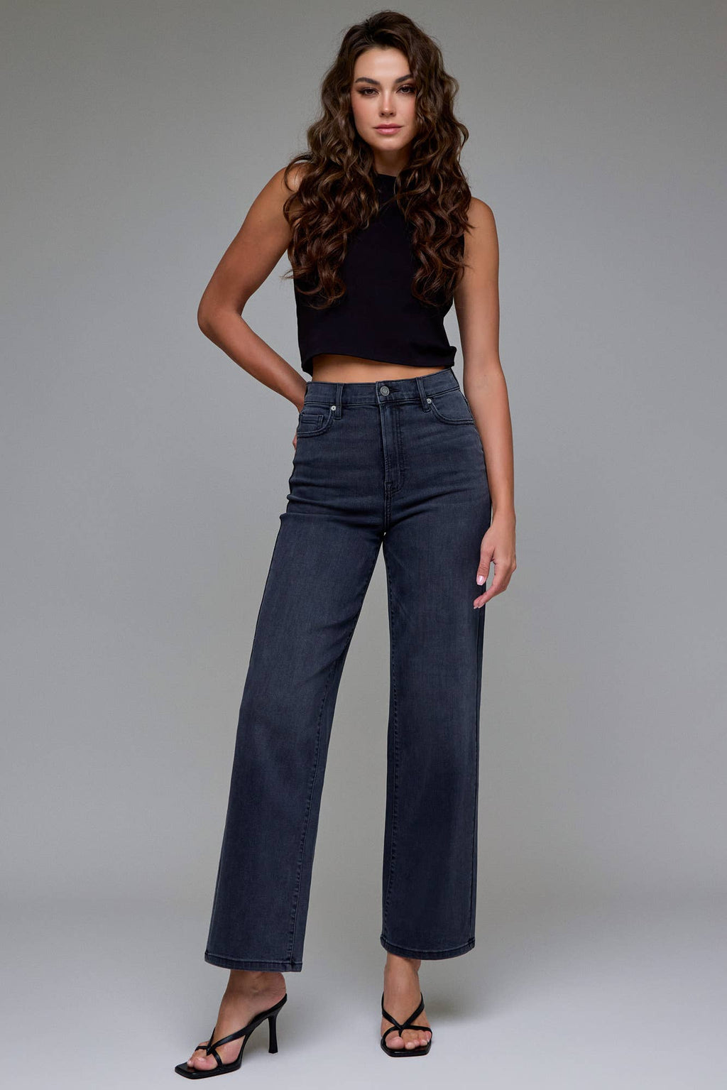 Lily Black High Rise Dad Jean