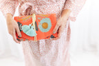 Embroidered Velvet Jewelry Organizer in Coral