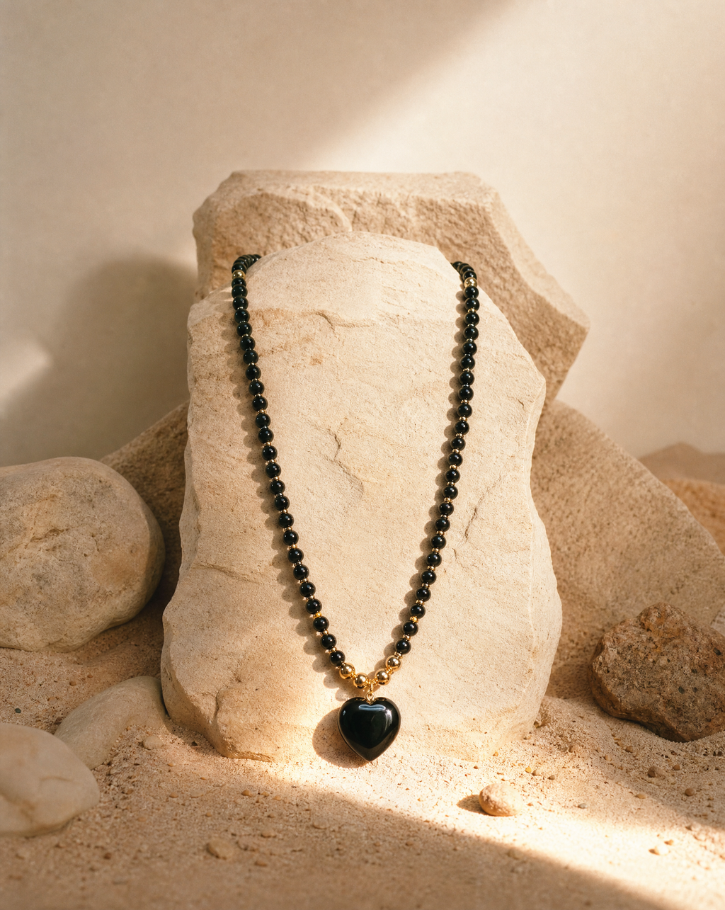 Black Obsidian Beaded Necklace