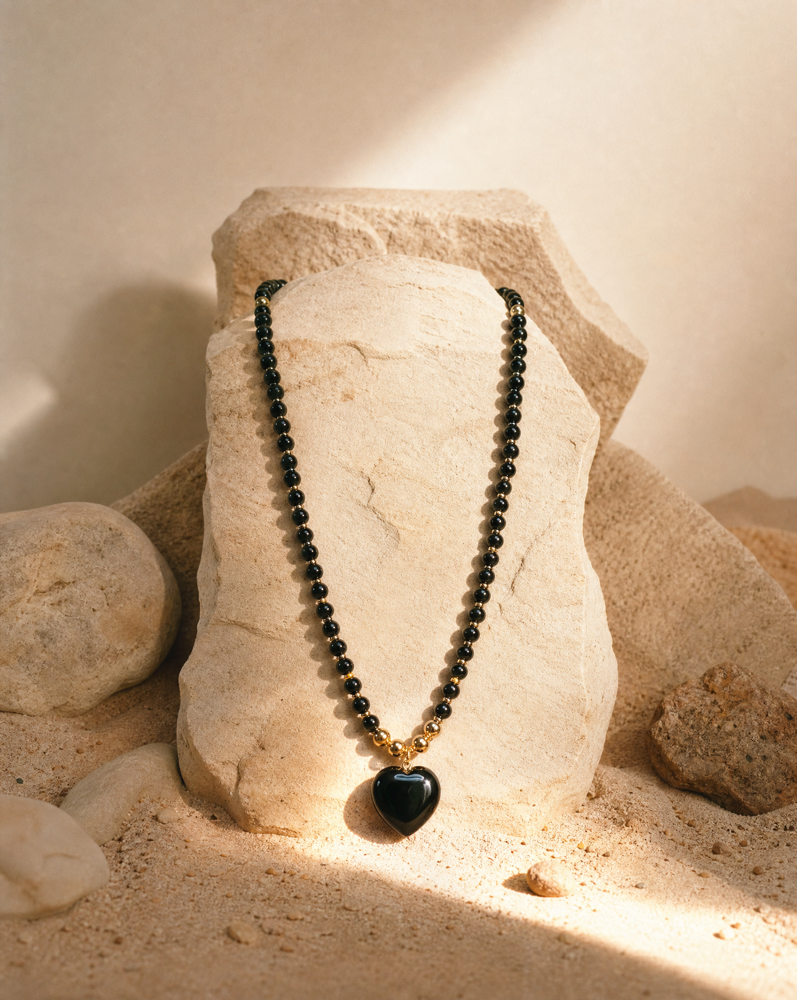 Black Obsidian Beaded Necklace