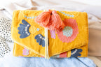 Embroidered Velvet Jewelry Organizer in Mustard