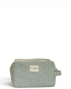 Striped Squared Makeup Bag – Light Green & Green