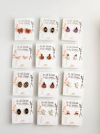 Halloween Studs – Black White Striped Pumpkin Oval Earrings