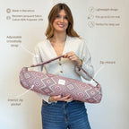 Geometric Jacquard Yoga Mat Bag – Pink & Lilac