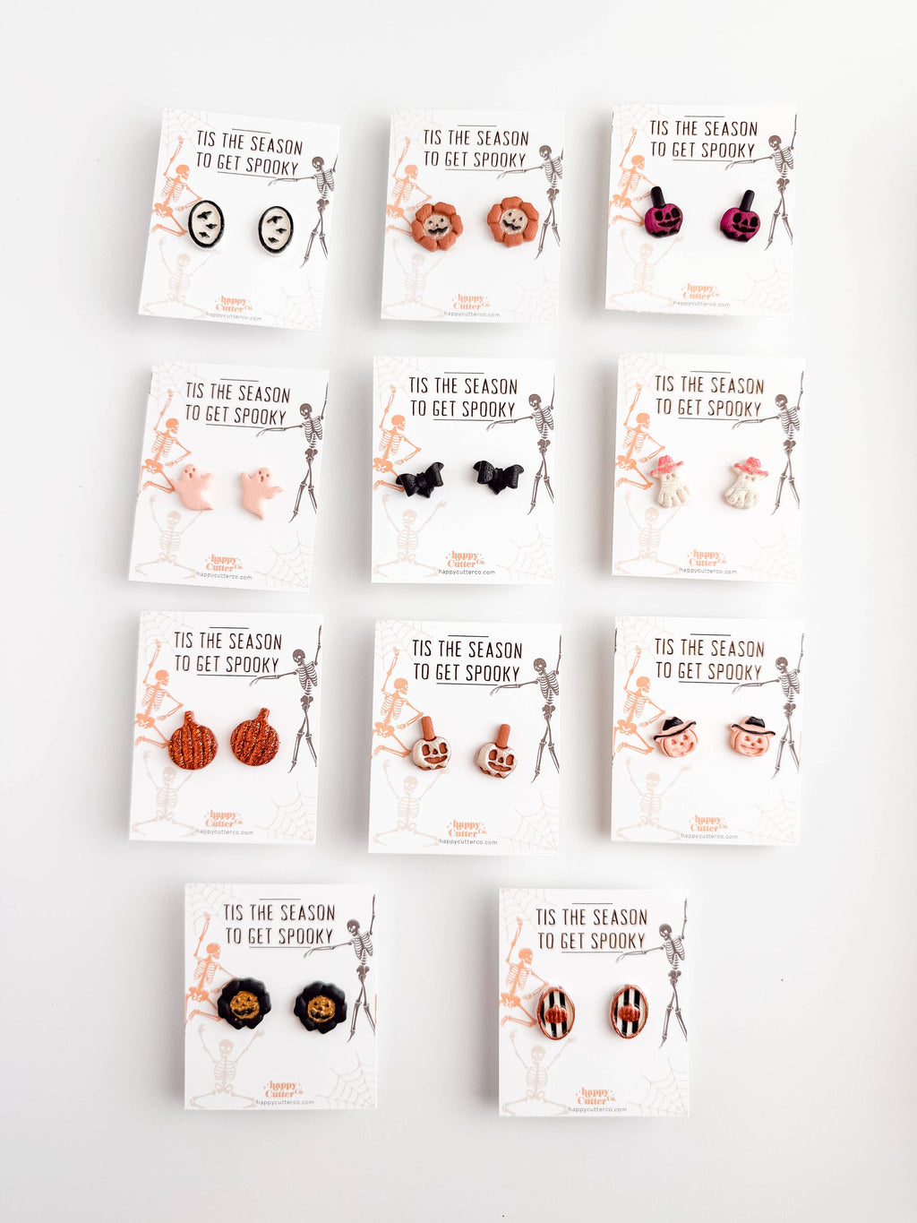 Halloween Studs | Black White Striped Bow Halloween Earrings