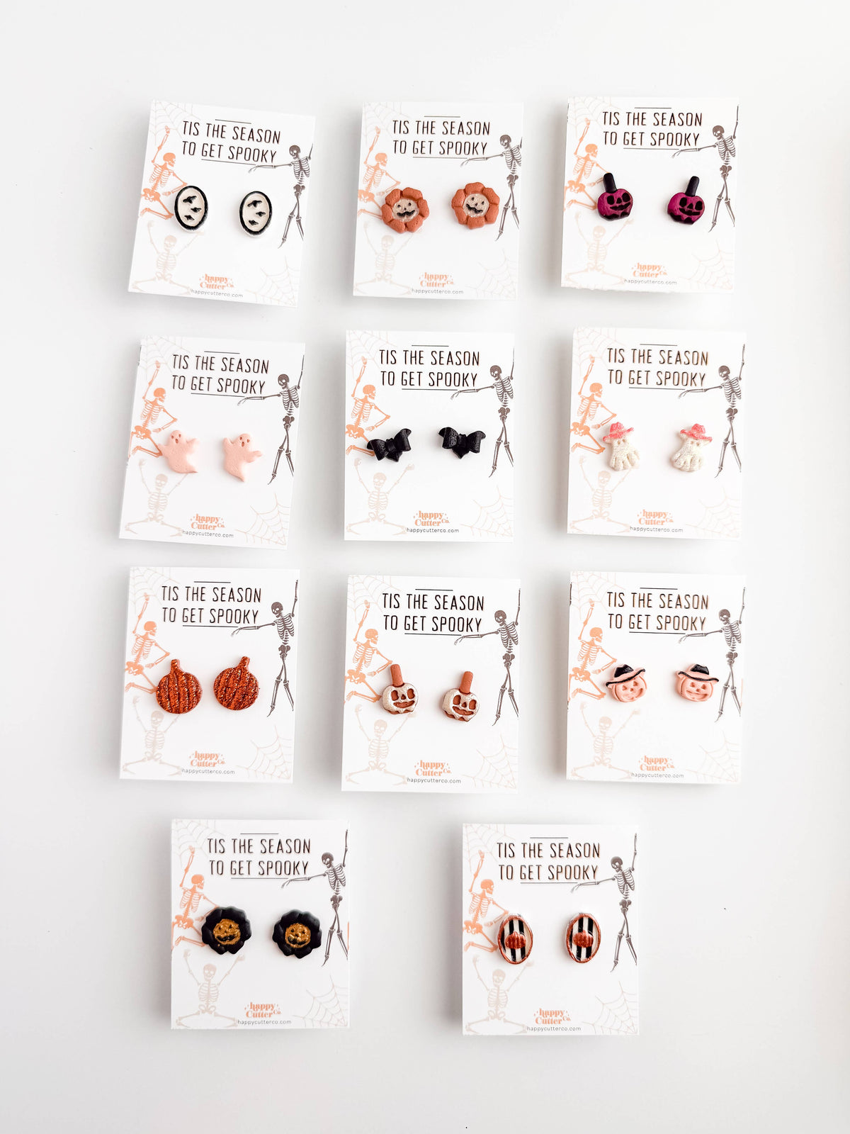 Halloween Studs | Black White Striped Bow Halloween Earrings