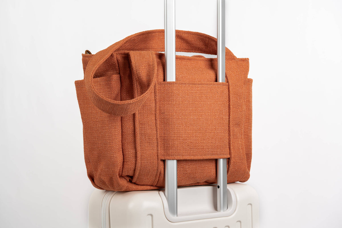 Sunset Travel Tote | Burnt Orange Trolley Bag
