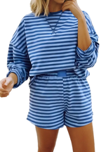 Macy Drop Shoulder Striped Short Set