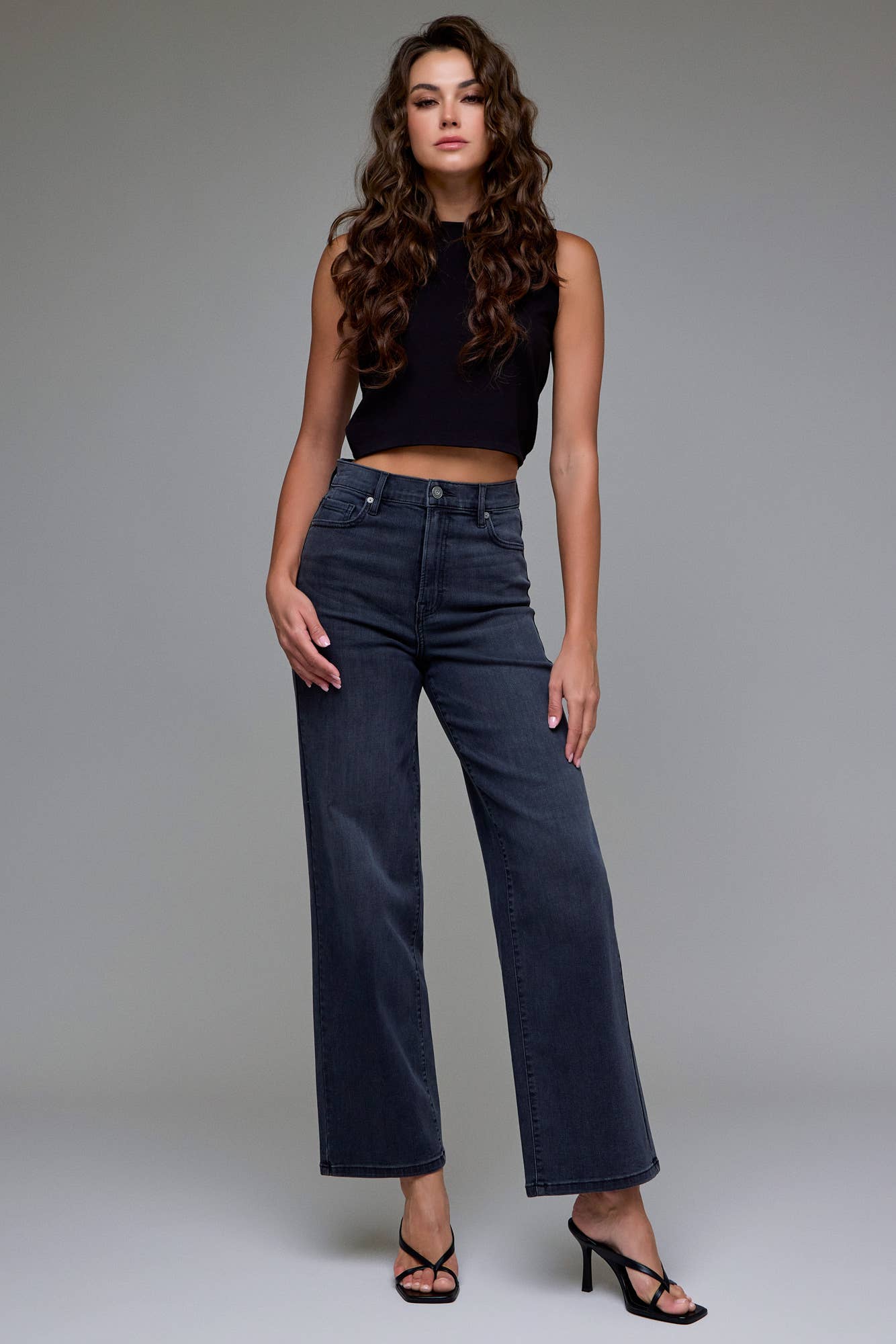 Lily Black High Rise Dad Jean