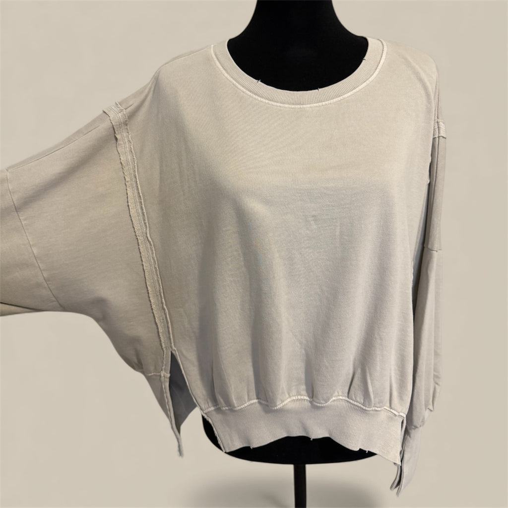 Yazmin Round Neck Hi-Lo Sweatshirt