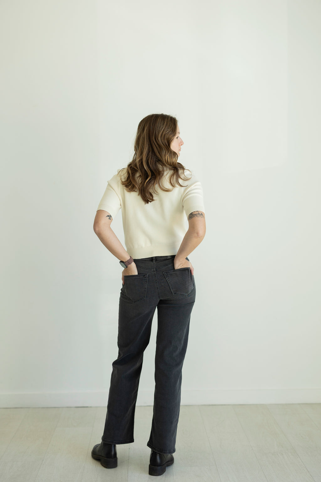 Lily Black High Rise Dad Jean