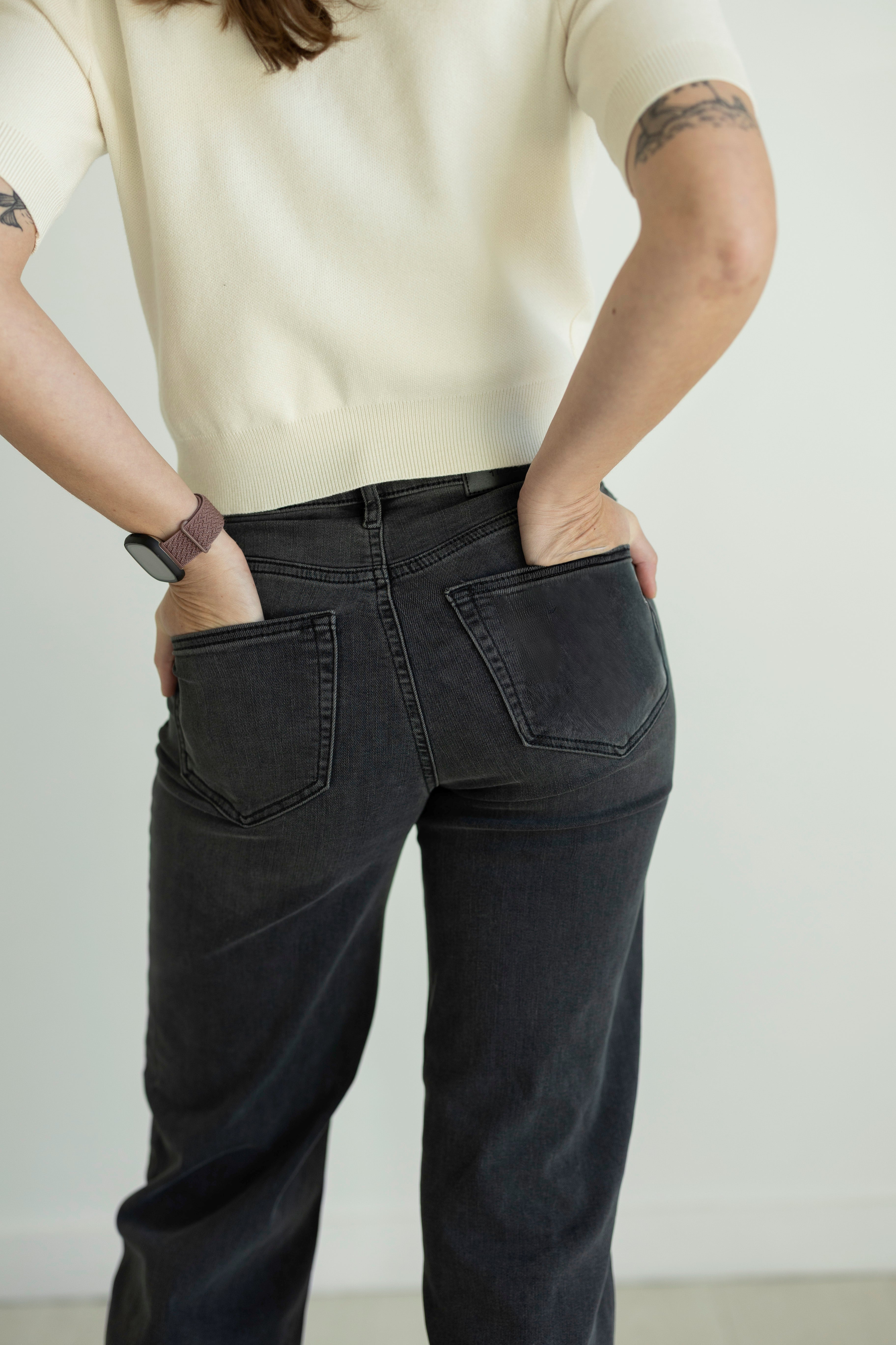 Lily Black High Rise Dad Jean