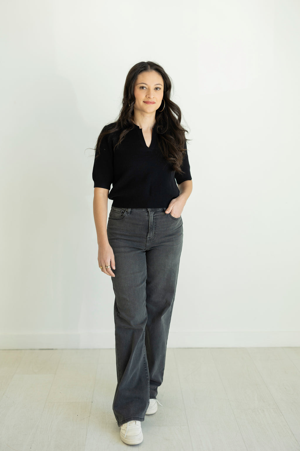 Lily Black High Rise Dad Jean