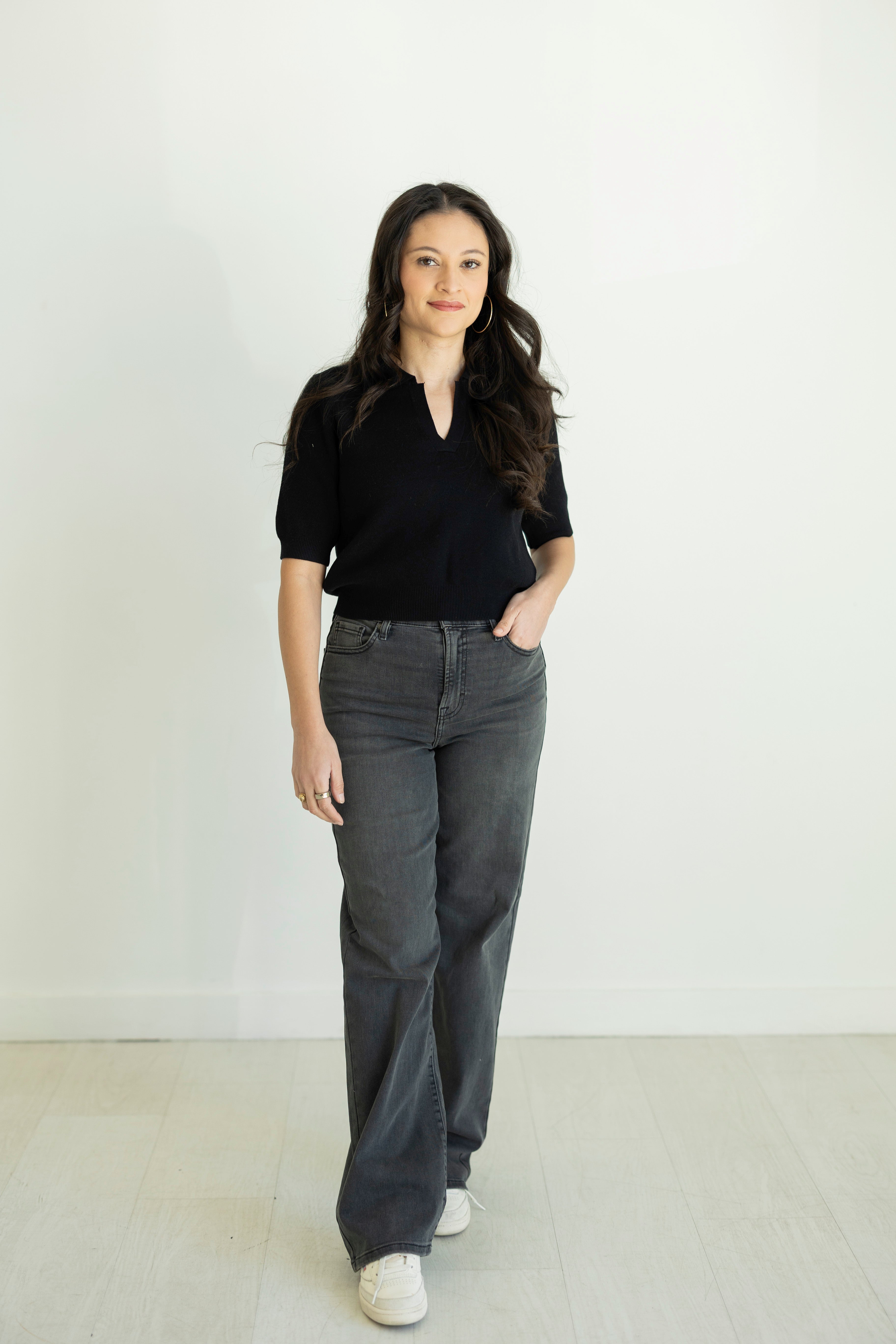 Lily Black High Rise Dad Jean