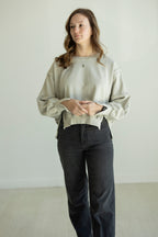 Yazmin Round Neck Hi-Lo Sweatshirt