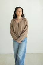 Addison Rolled V-Neck Cardigan