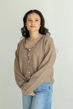 Addison Rolled V-Neck Cardigan