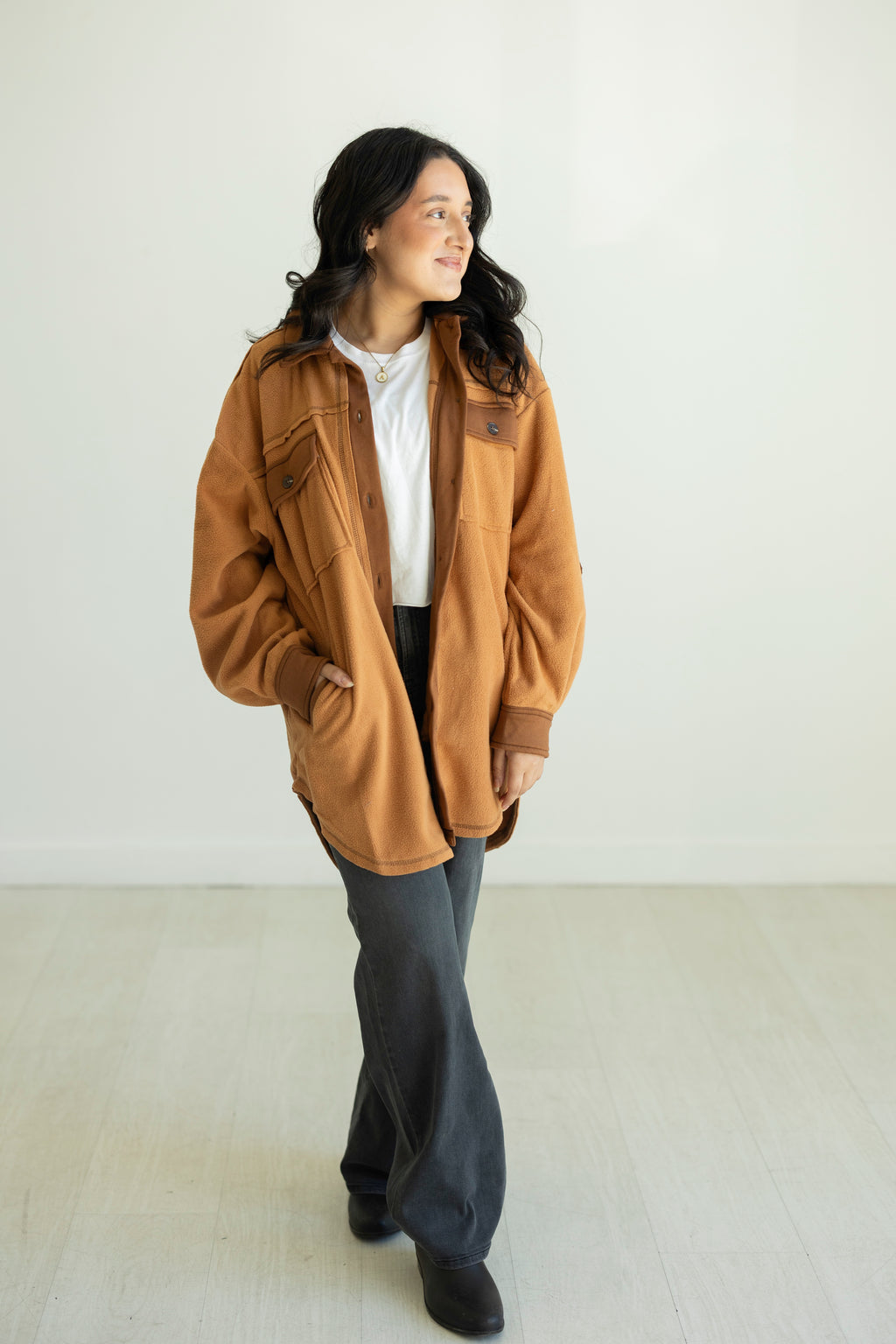 Mandy Soft Brushed Fleece Shacket