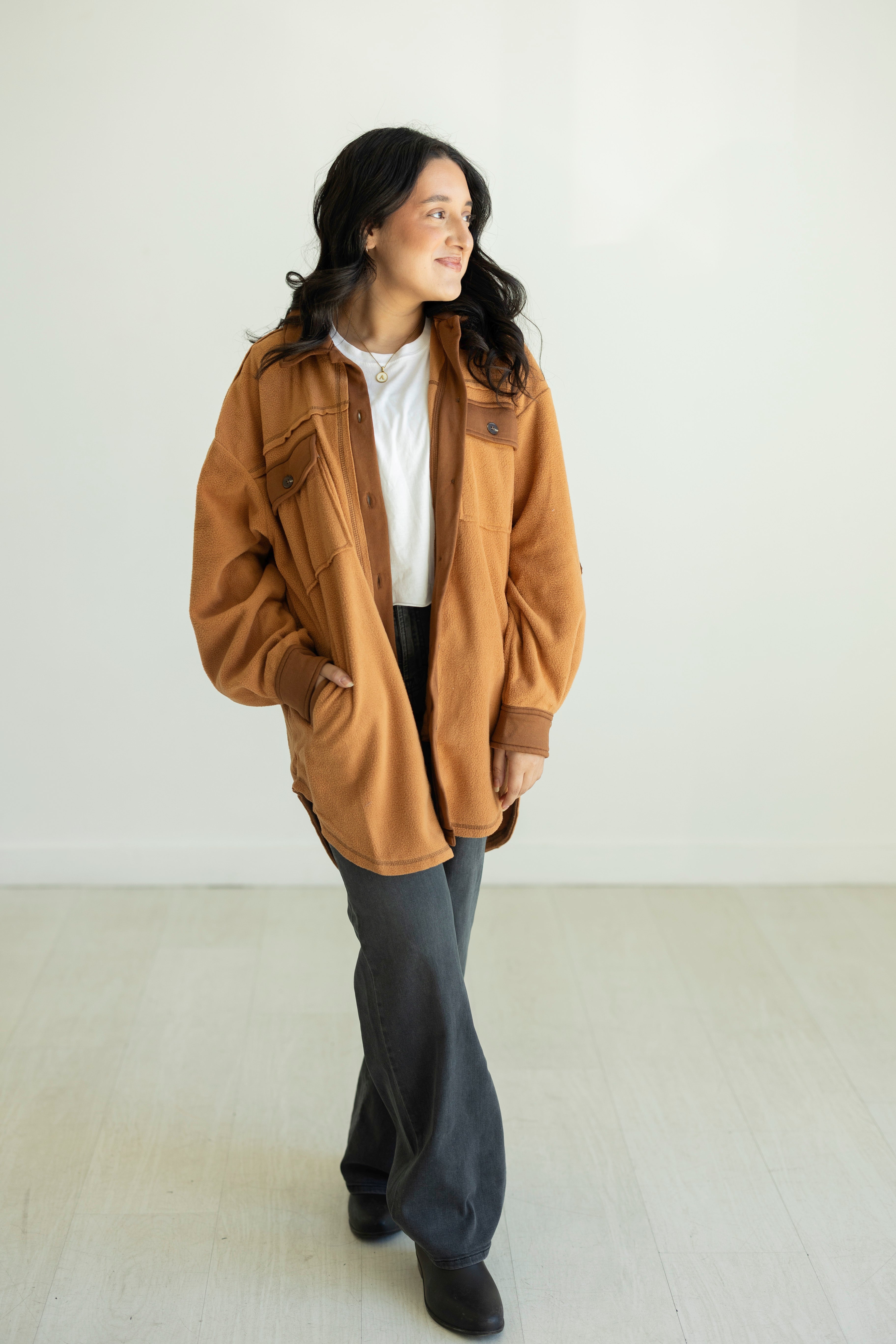 Mandy Soft Brushed Fleece Shacket