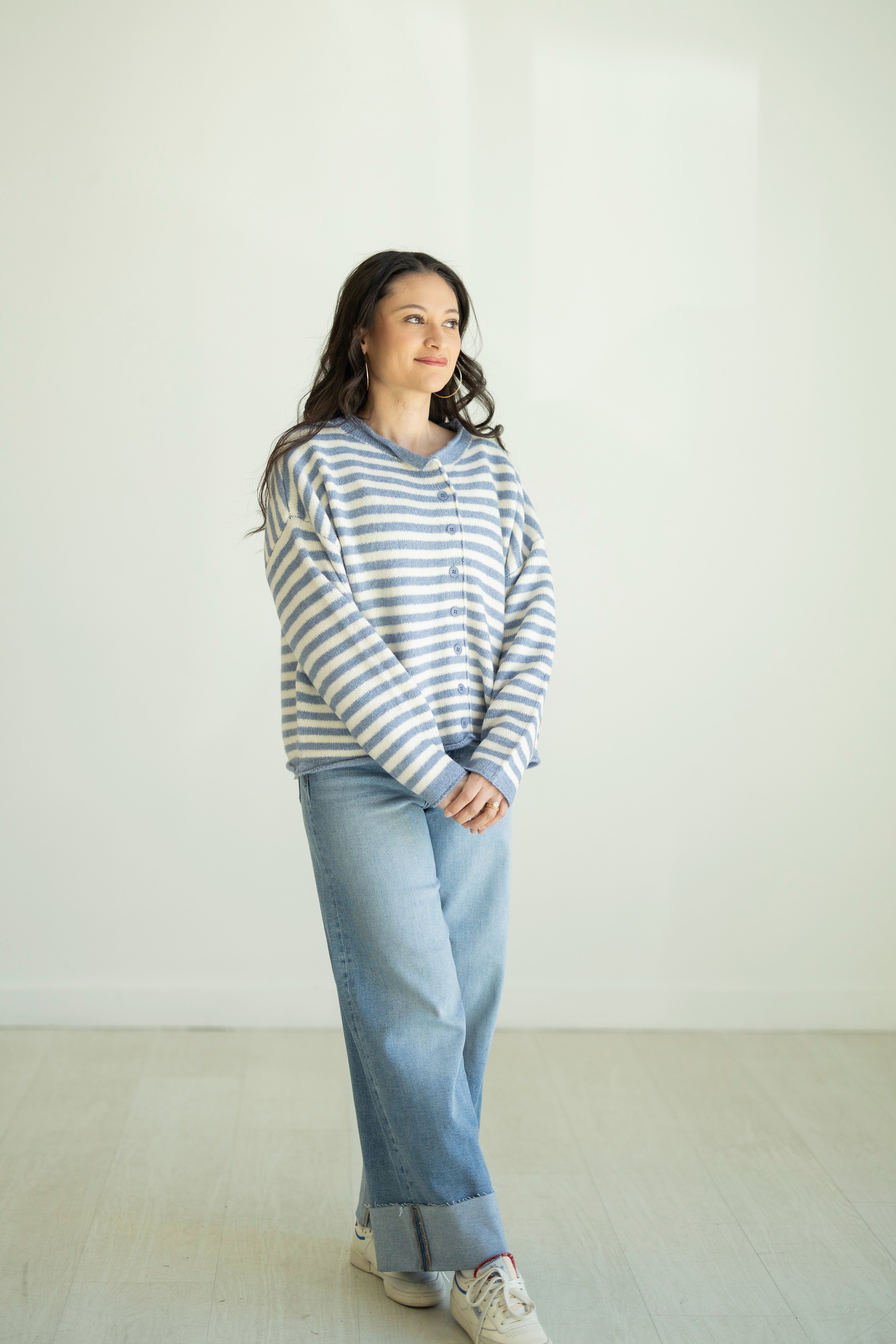 Brittney Cuffed High Rise Wide Leg Jeans