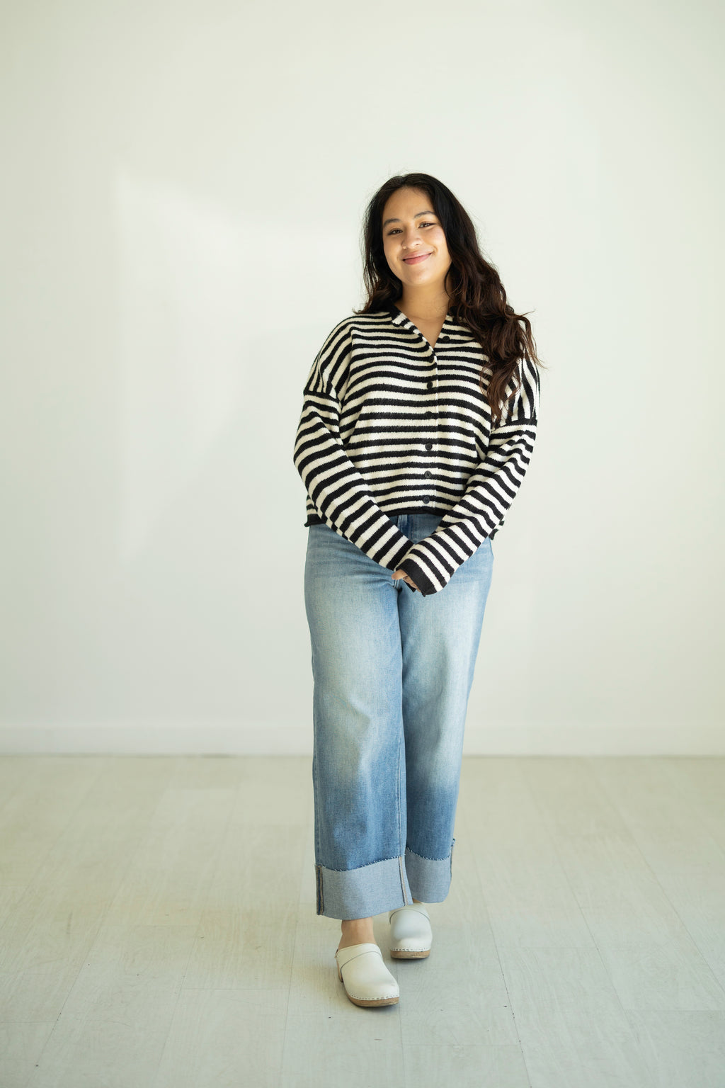 Brittney Cuffed High Rise Wide Leg Jeans