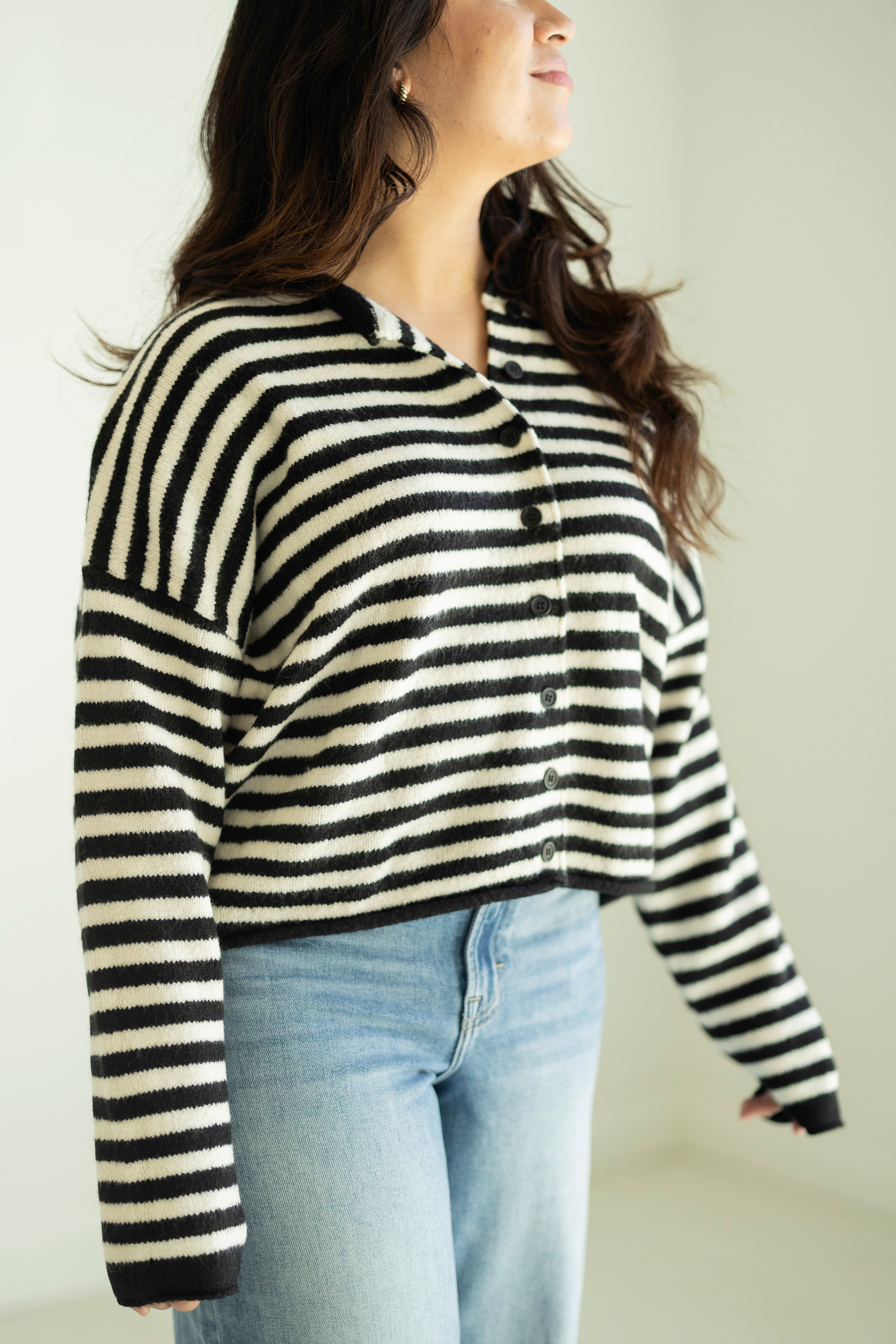 Shay Striped Buttondown Cardigan
