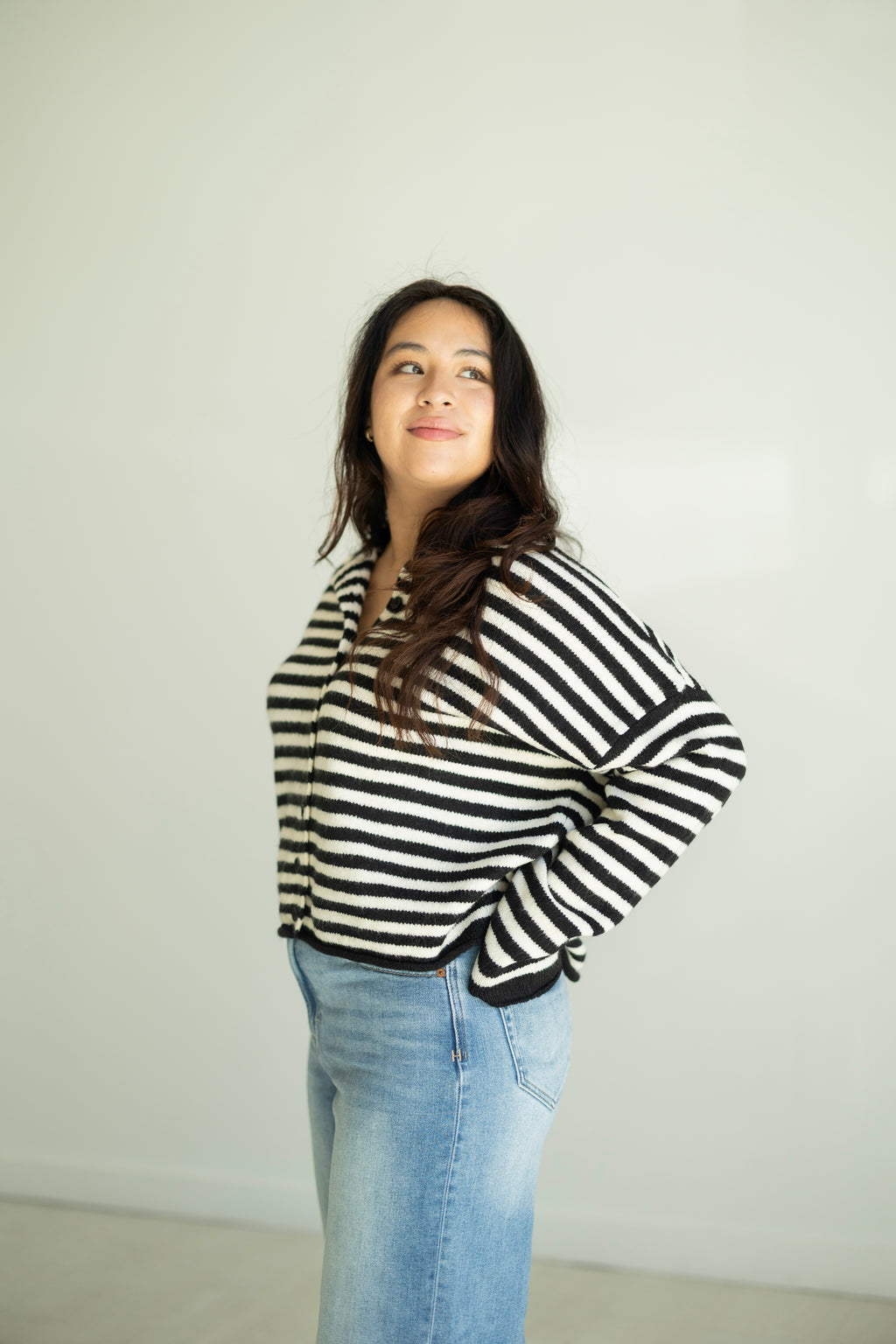 Shay Striped Buttondown Cardigan