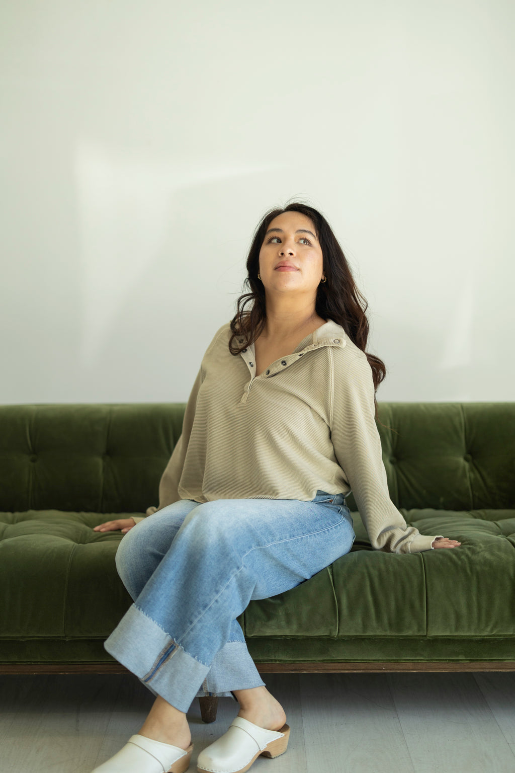 Brittney Cuffed High Rise Wide Leg Jeans