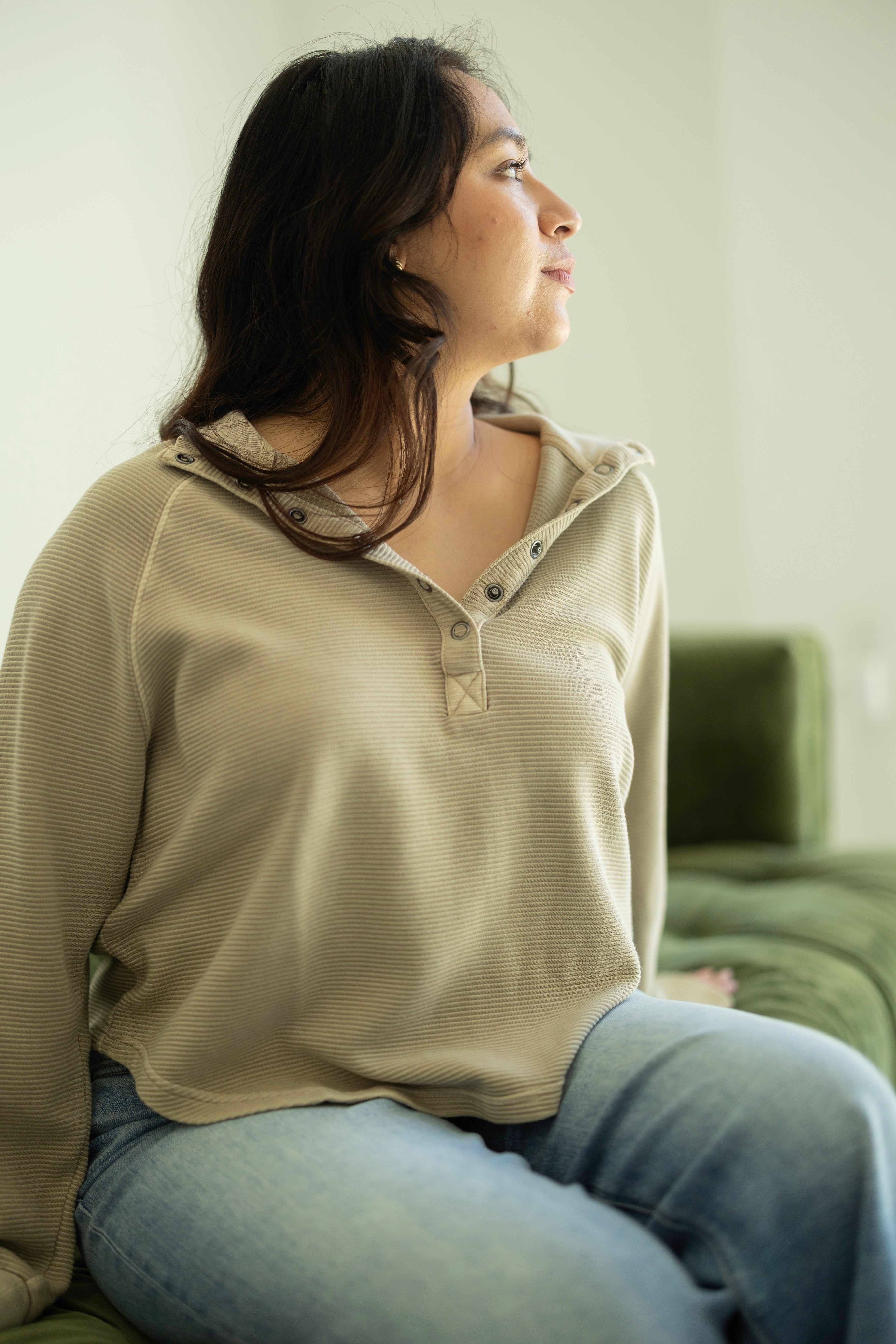 Faith Thermal Knit Henley Pullover