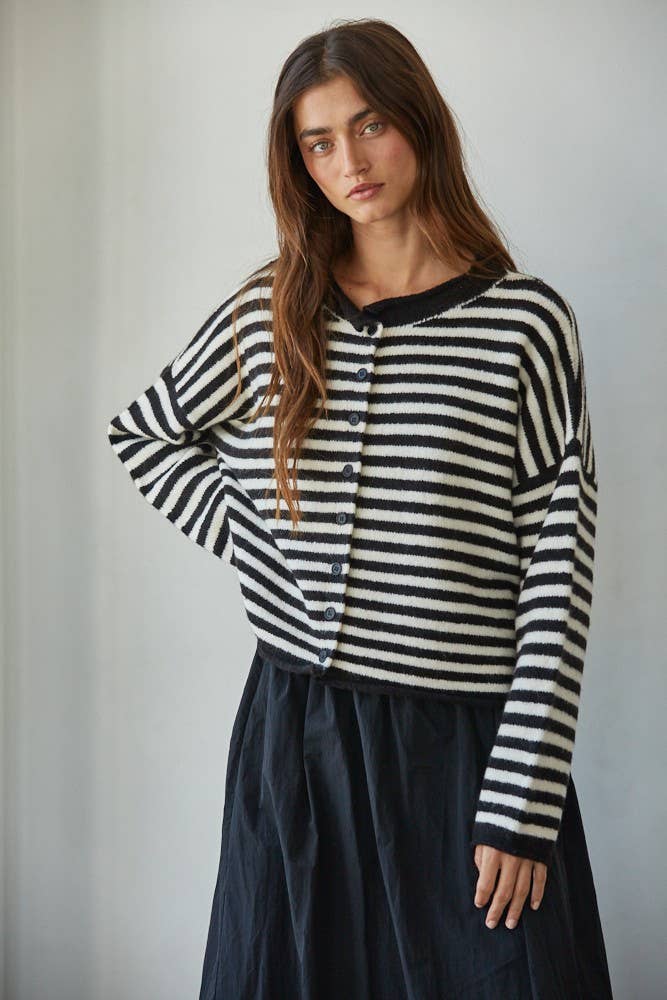 Shay Striped Buttondown Cardigan